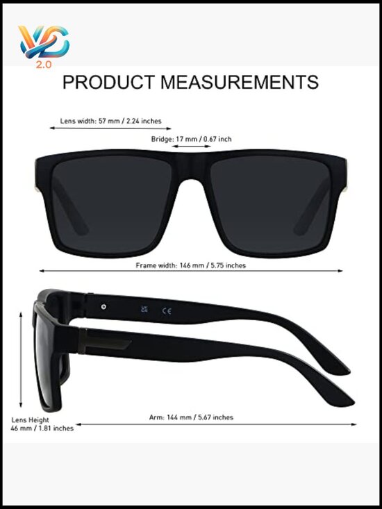 Oversized Square Polarized Sunglasses UV Protection Rectangle Shades Unisex main image 7